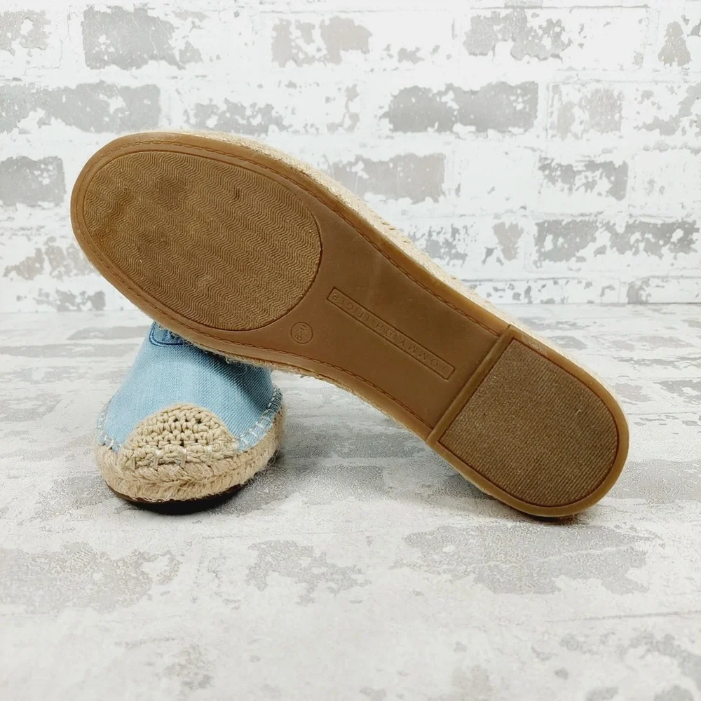 NEW Tommy Hilfiger Pryana-M Light Blue Canvas Espadrille Flats A672
